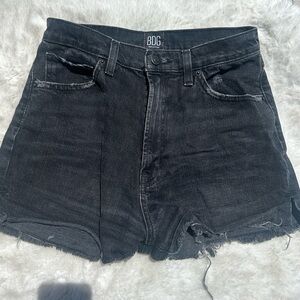 Black Distressed Denim Highrise Shorts 🖤